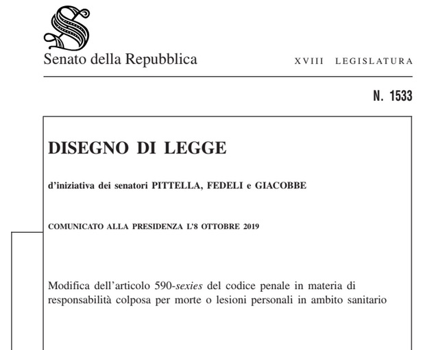 Disegno Di Legge Materia Di Responsabilit Colposa Per Morte